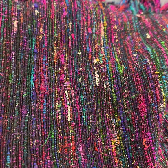 Vintage Yak Magic Womens Jacket size Large Multicolor Fringe Silk Art to wear - Picture 15 of 15